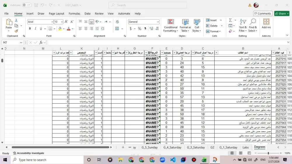تنظيم وتنسيق البيانات والجداول على Excel باحترافية