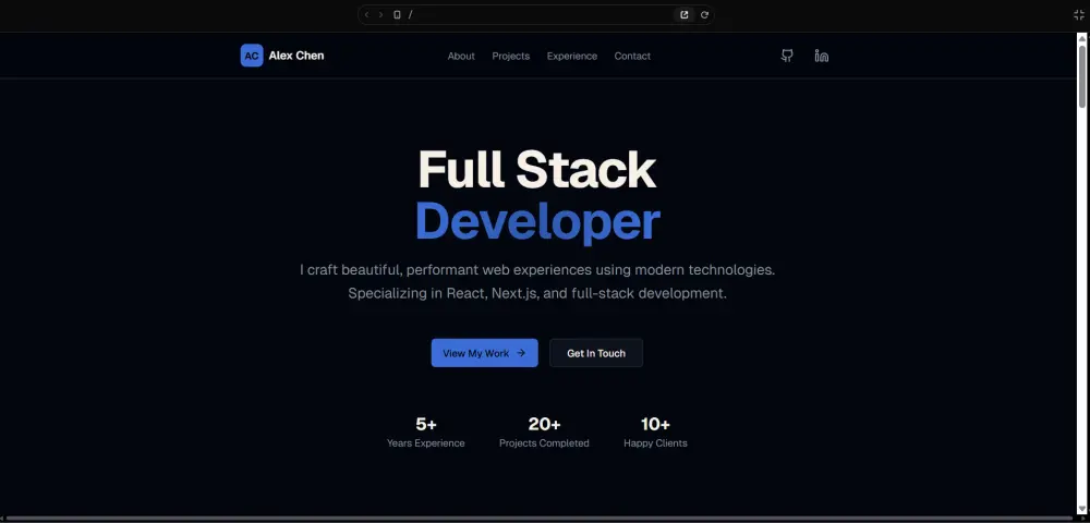 تصميم وبرمجة موقع شخصي (Portfolio) عصري باستخدام Next.js