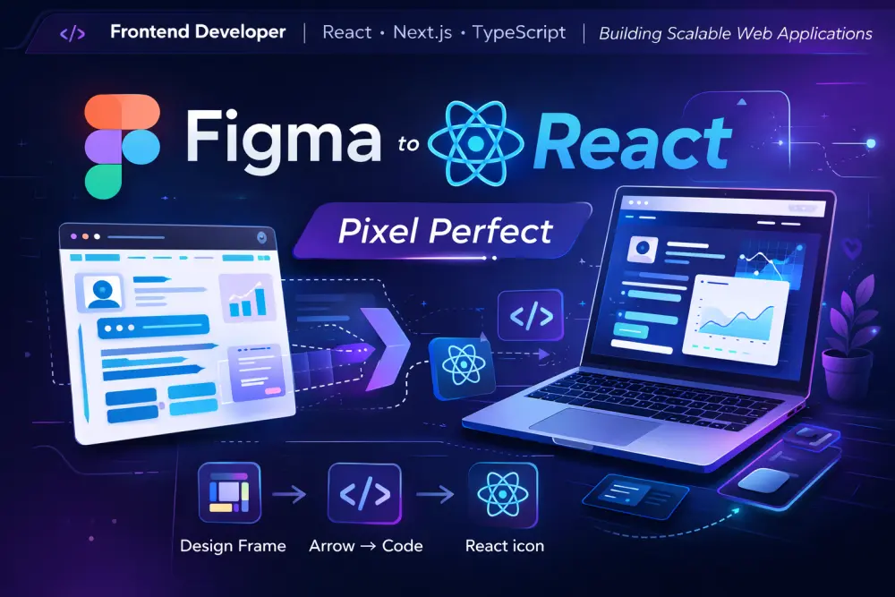سأقوم بتحويل تصميم Figma إلى صفحة ويب باستخدام React تحتوي على أربعة أقسام وبدقة عالية
