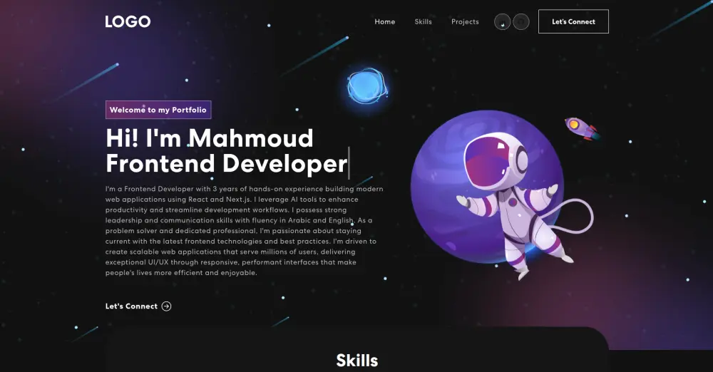 سأقوم بتصميم وتطوير Landing Page تحتوي على ثلاثة أقسام لعرض منتج أو خدمة