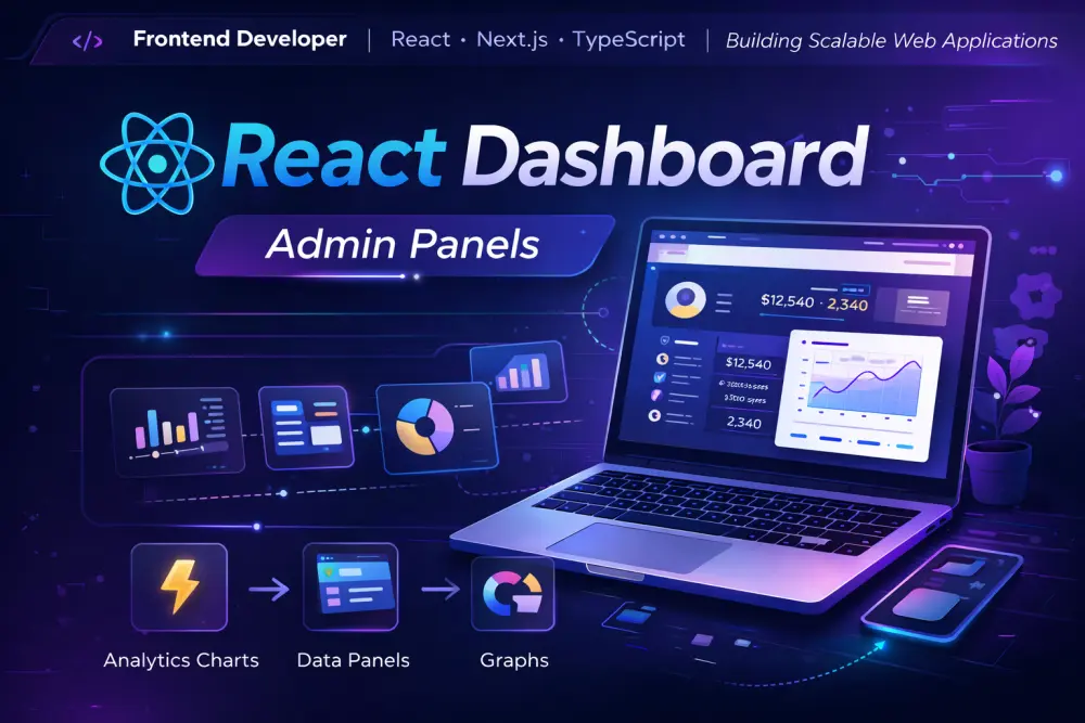 سأقوم بتطوير لوحة تحكم Dashboard تحتوي على صفحة واحدة باستخدام React لعرض البيانات