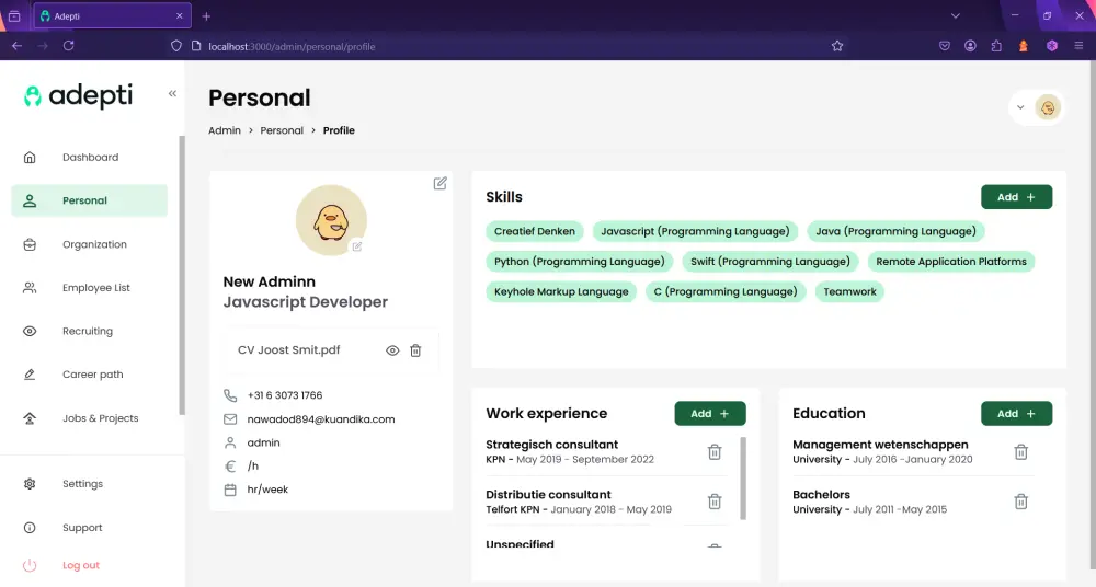 سأقوم بتطوير لوحة تحكم Dashboard تحتوي على صفحة واحدة باستخدام React لعرض البيانات