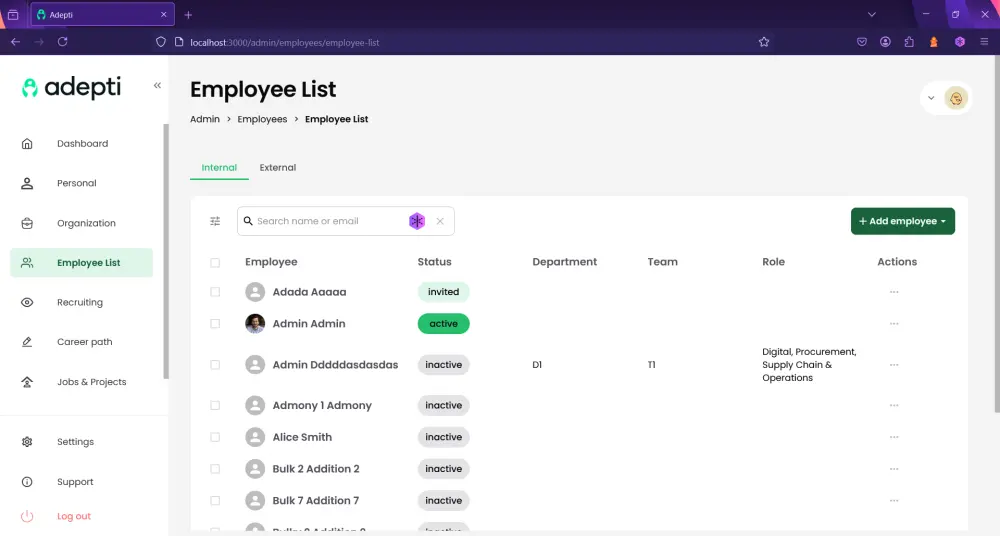 سأقوم بتطوير لوحة تحكم Dashboard تحتوي على صفحة واحدة باستخدام React لعرض البيانات