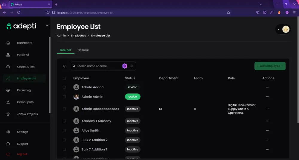 سأقوم بتطوير لوحة تحكم Dashboard تحتوي على صفحة واحدة باستخدام React لعرض البيانات