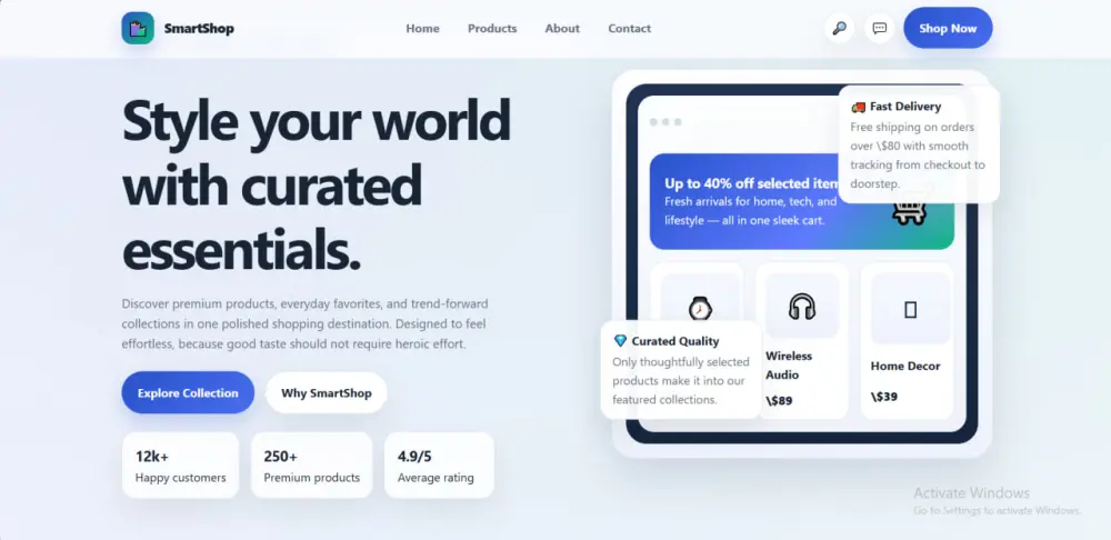 Landing Page احترافية وعصرية لمشروعك – متجاوبة وسريعة