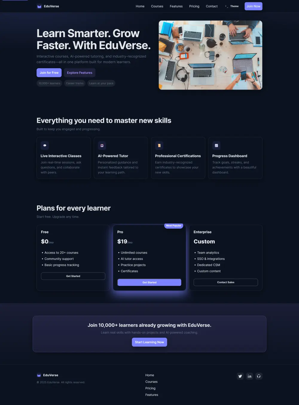 إنشاء Landing Page احترافية ومتجاوبة باستخدام HTML وCSS وBootstrap