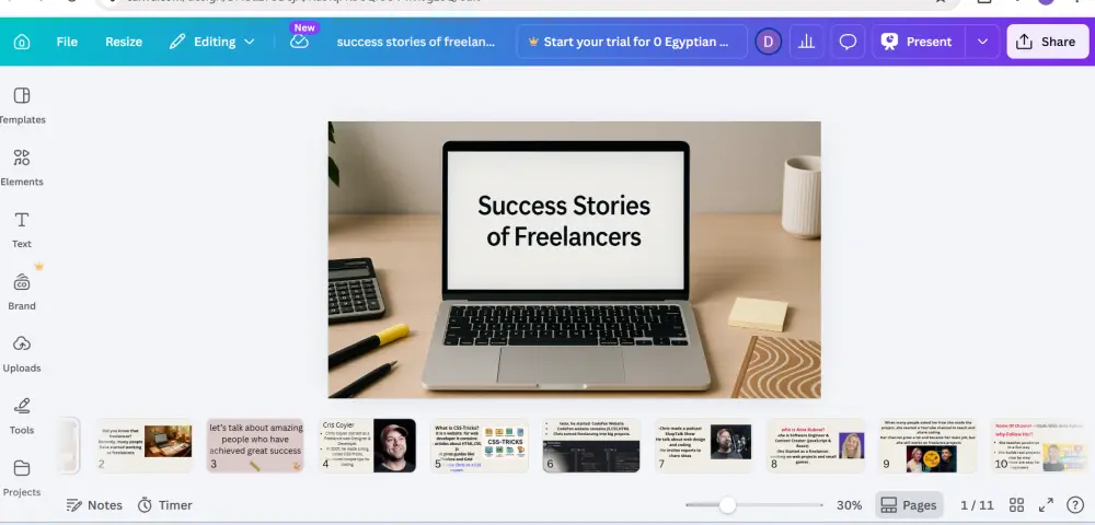 تصميم عروض PowerPoint احترافية (PowerPoint ,Canva) | Pitch Deck | عروض جامعية وشركات