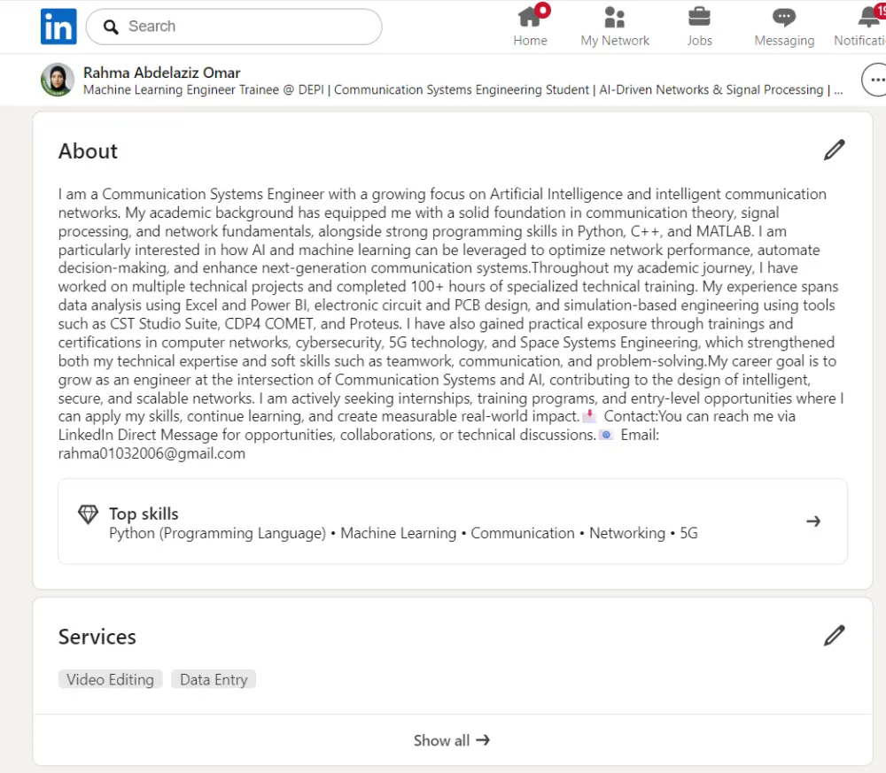 سأساعدك في تحسين بروفايل LinkedIn بشكل احترافي لزيادة فرص التوظيف