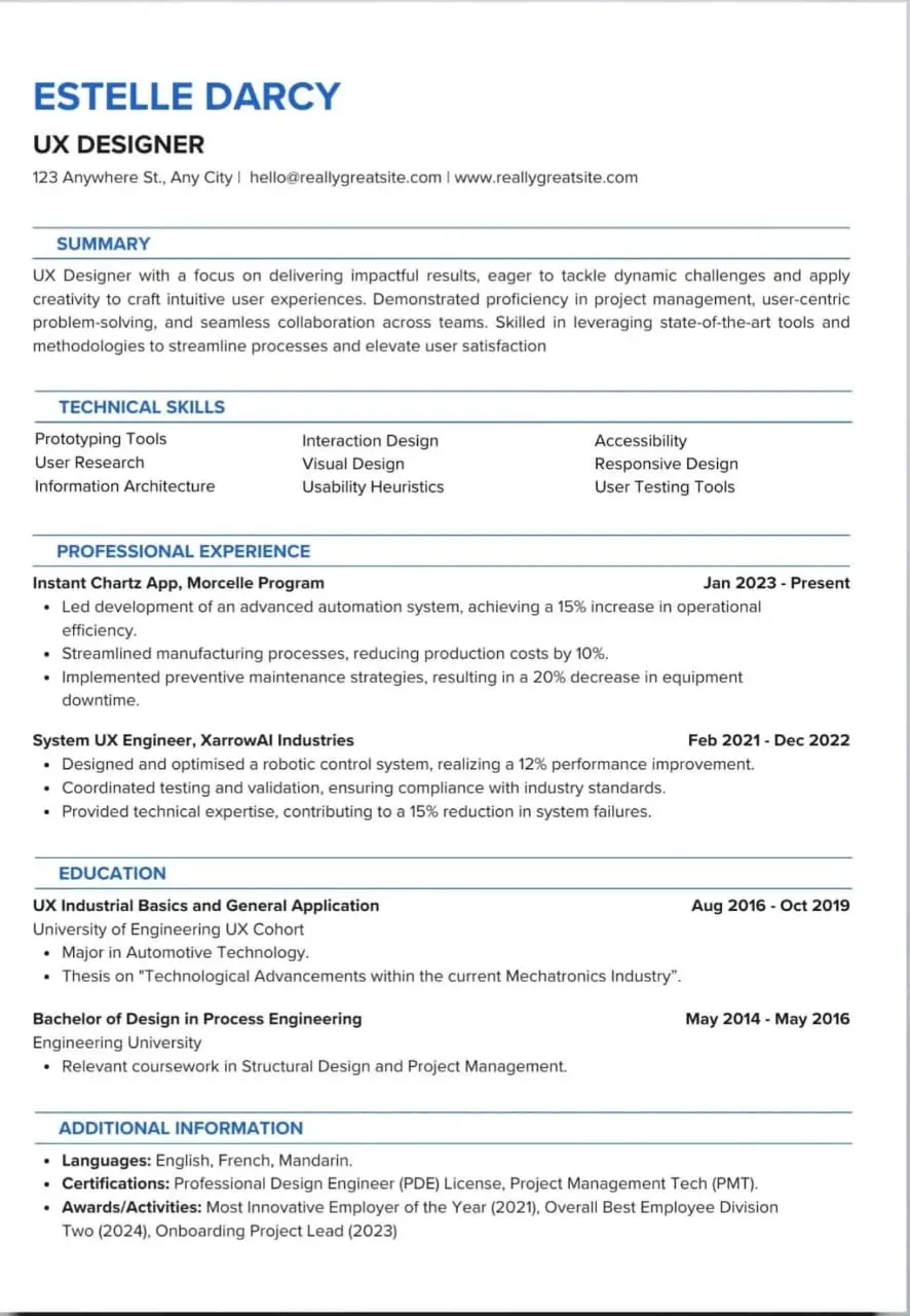 تصميم سيرة ذاتية احترافية ATS أو  CV Standard
