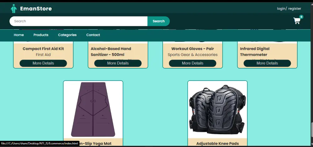 سأقوم بتصميم موقع E-commerce Front-End متكامل من 5 صفحات مع سلة شراء ونظام تسجيل دخول