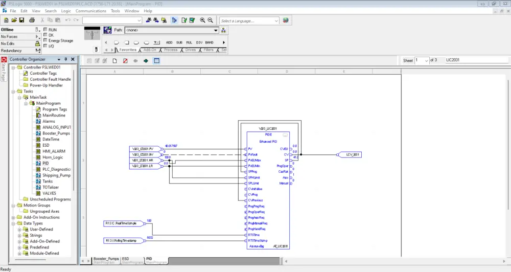 برمجة متحكم منطقي PLC من شركة Rockwell Automation