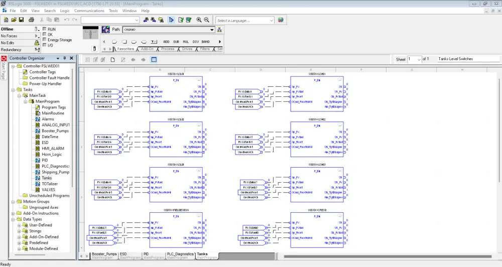 برمجة متحكم منطقي PLC من شركة Rockwell Automation
