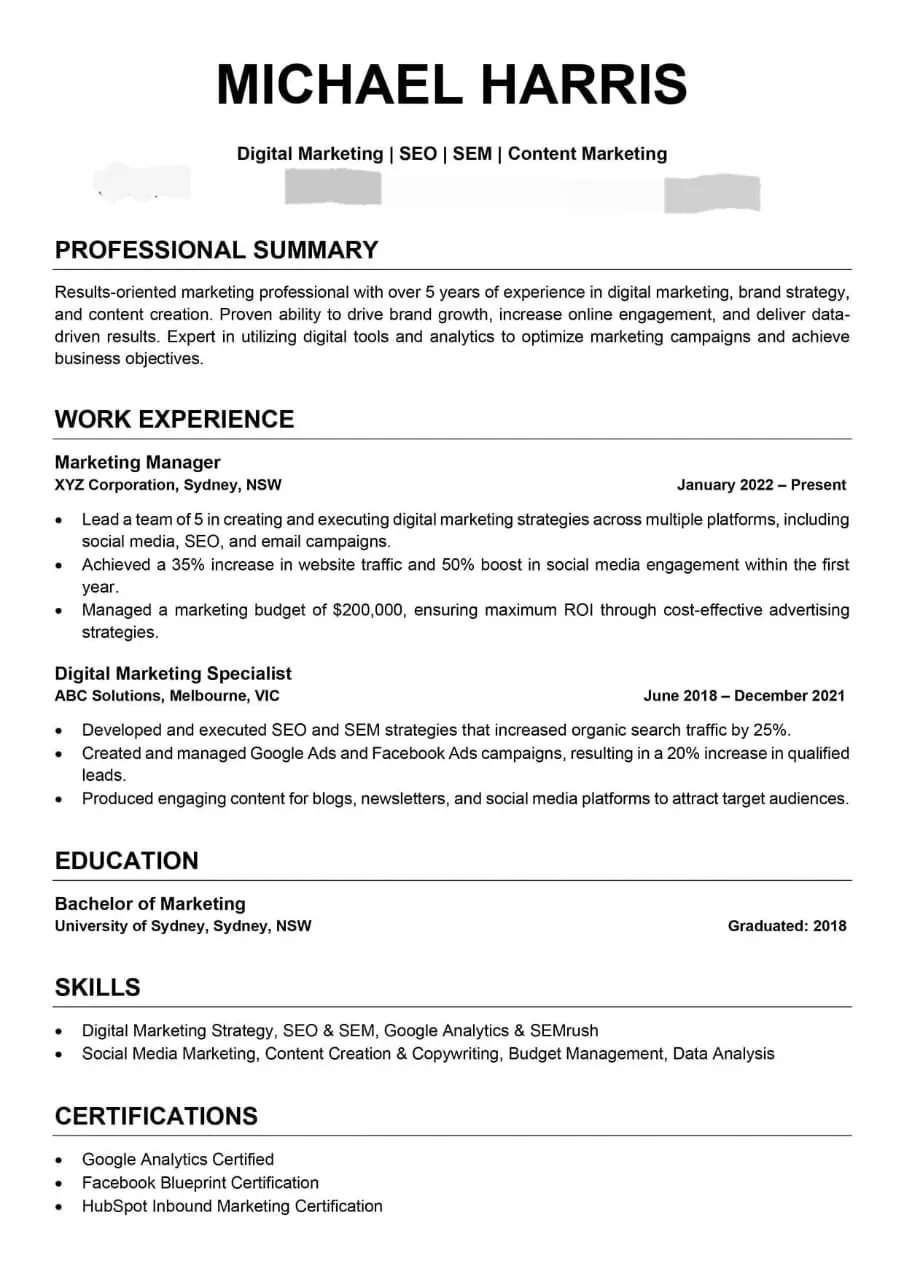 تصميم CV احترافي متوافق مع نظام ATS