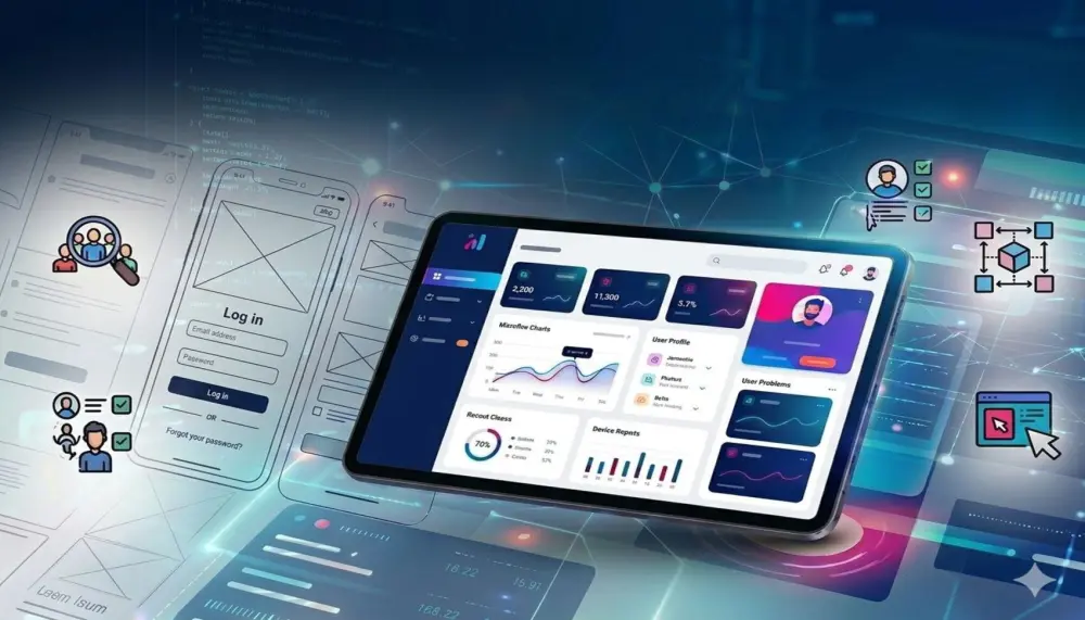 تصميم واجهات مستخدم (UI/UX) احترافية لتطبيقات الموبايل أو المواقع.