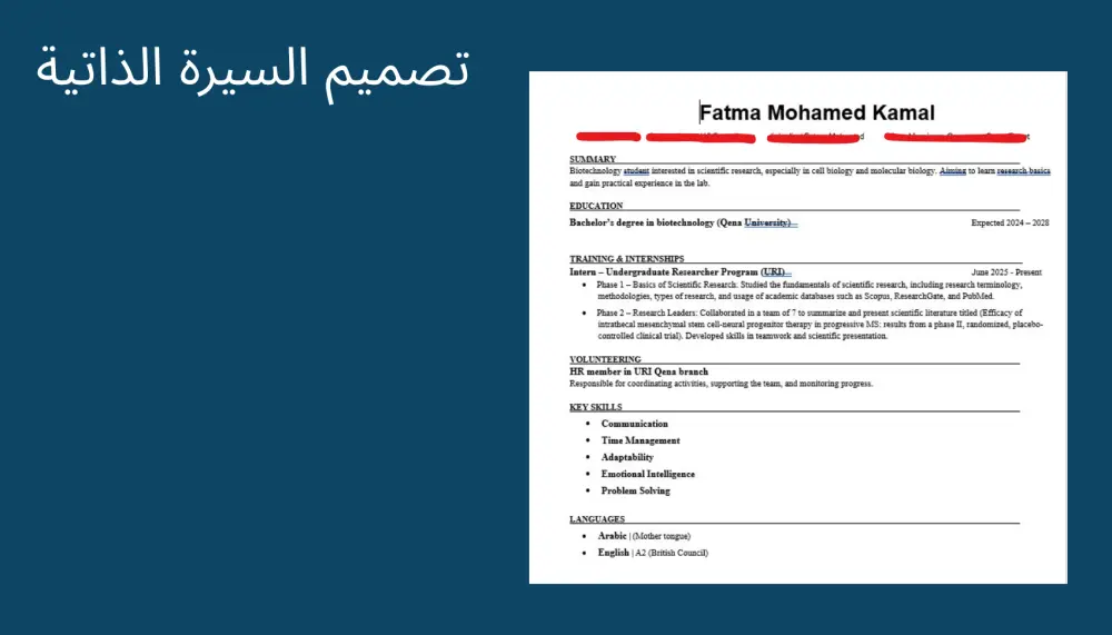 تصميم سيرة ذاتية بالإنجليزية