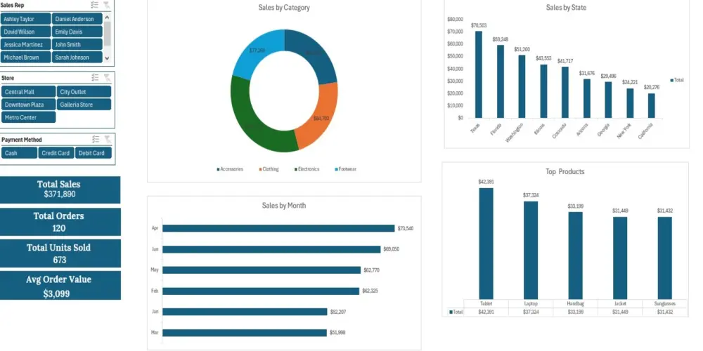 تنفيذ داشبورد احترافية لتحليل البيانات (Dashboard)