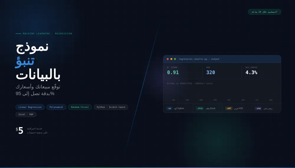 توقع بياناتك و توقع النتائج بالذكاء الاصطناعي