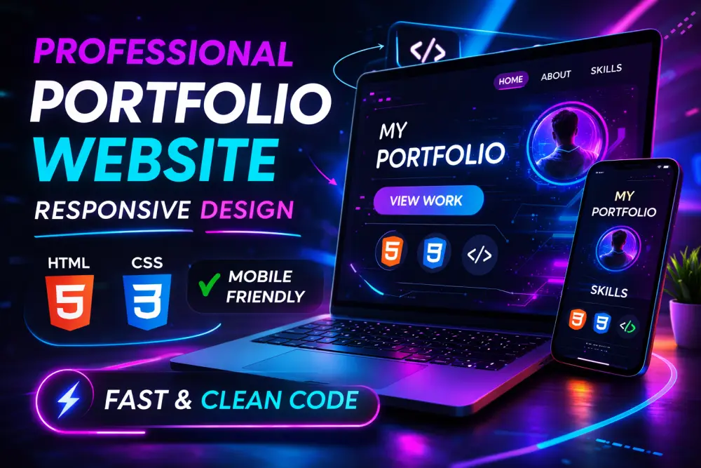 تصميم بورتفوليو باستخدام HTML&CSS
