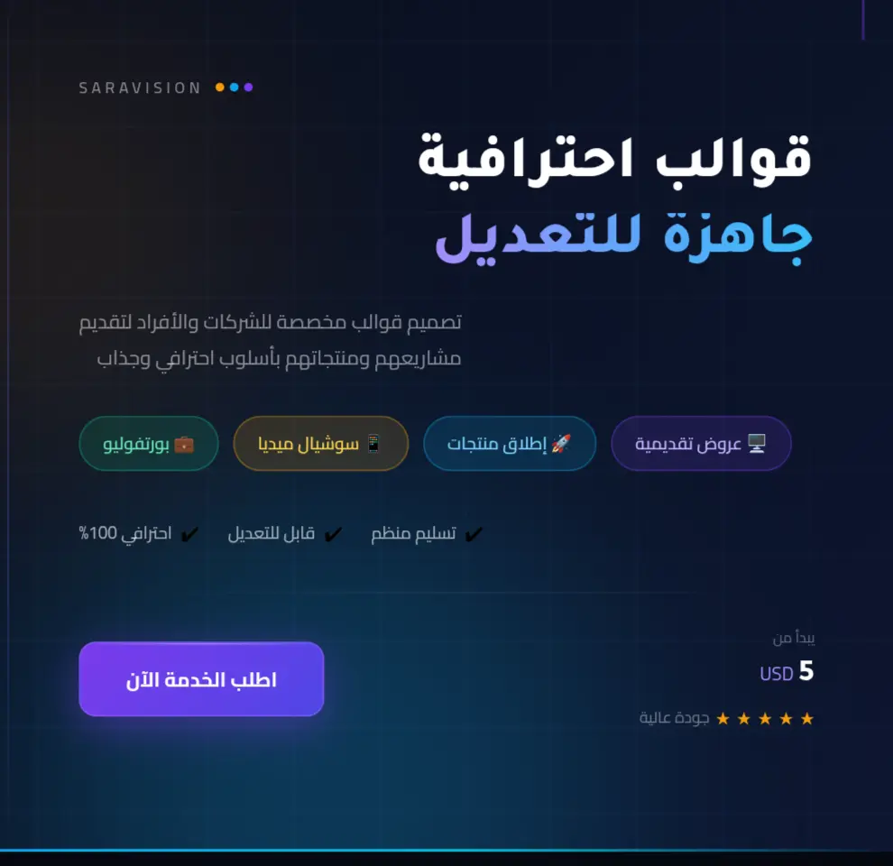 تصميم قوالب احترافية للعروض التقديمية والتسويق الرقمي