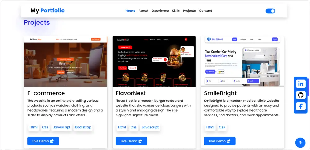 تصميم Portfolio احترافي بسعر مناسب