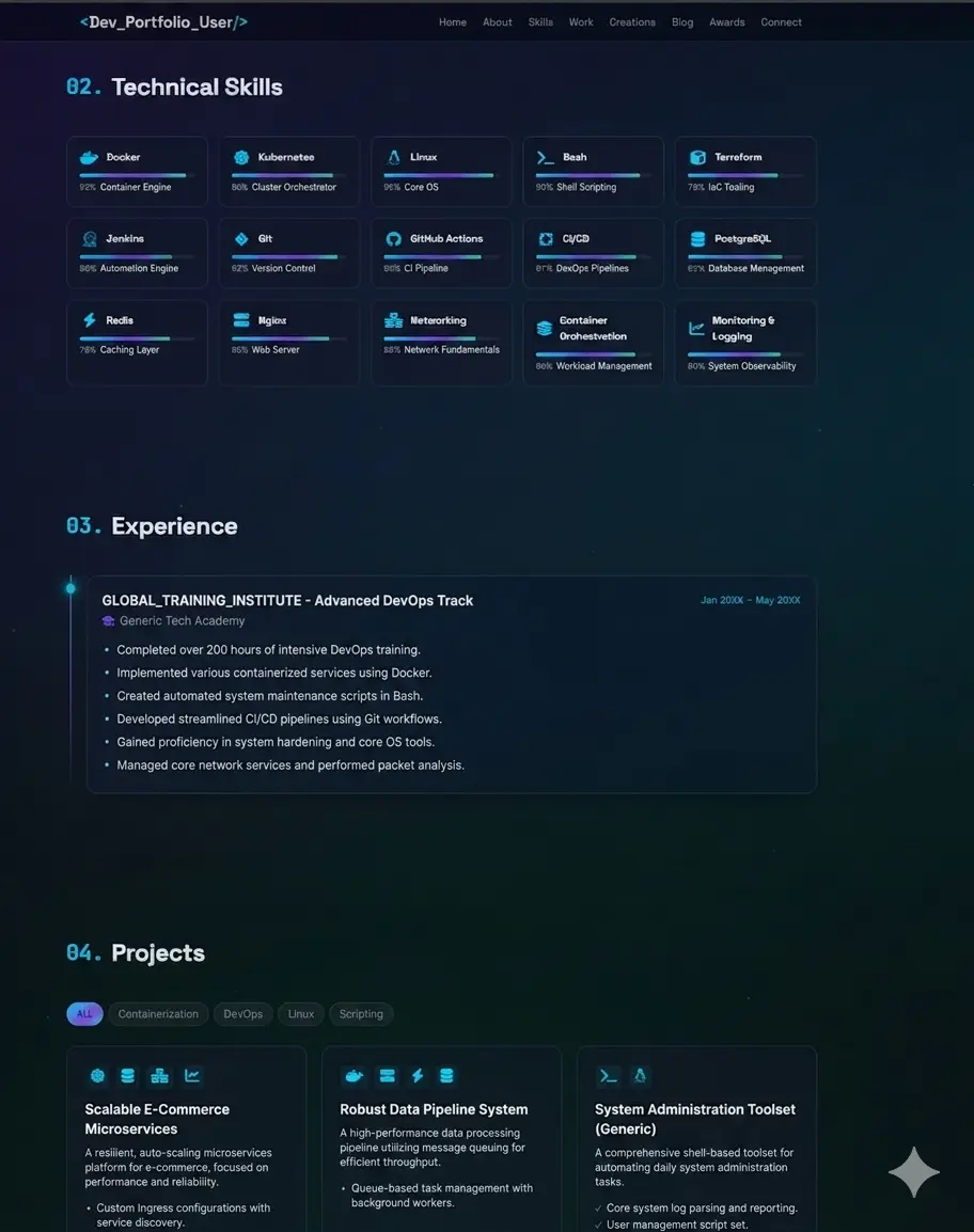 professional portfolio HTML page عمل بورتفوليو كصفحة ويب احترافية