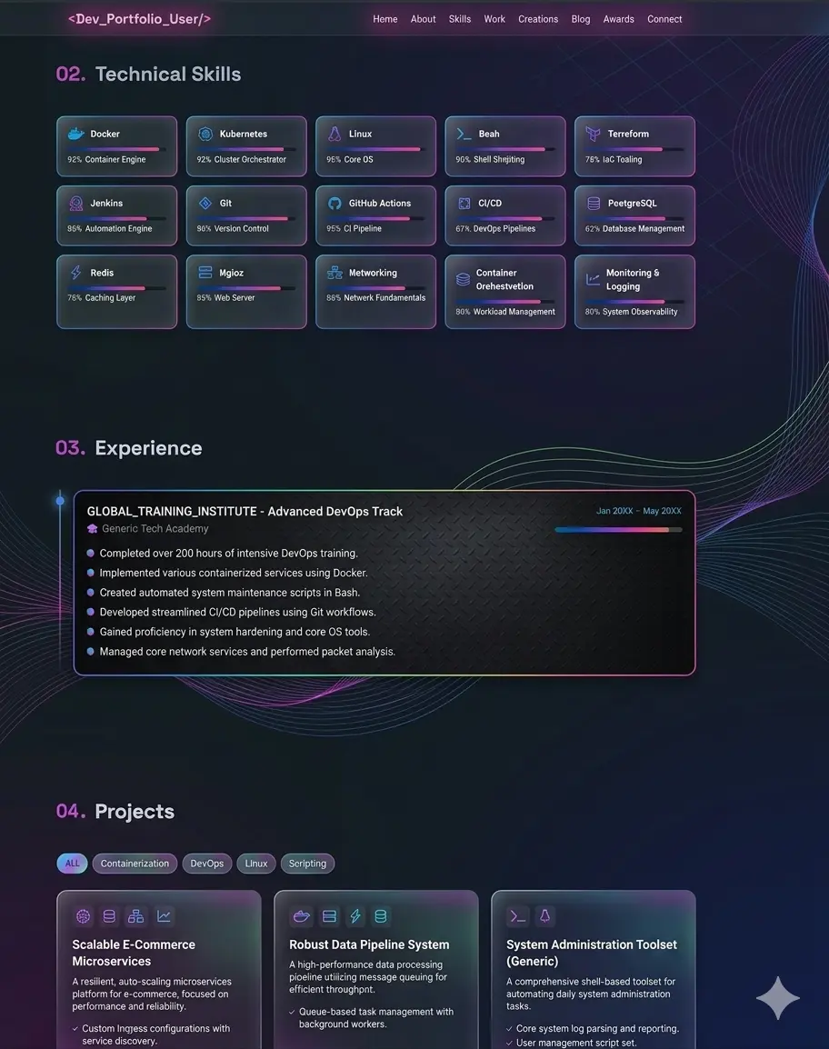 professional portfolio HTML page عمل بورتفوليو كصفحة ويب احترافية