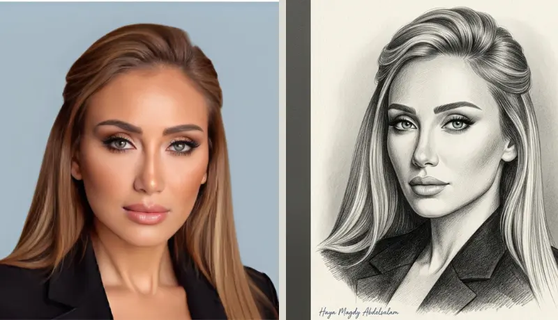 خدمة رسم بورتريه يدوي مذهل بالرصاص والجاف بدقة عالية