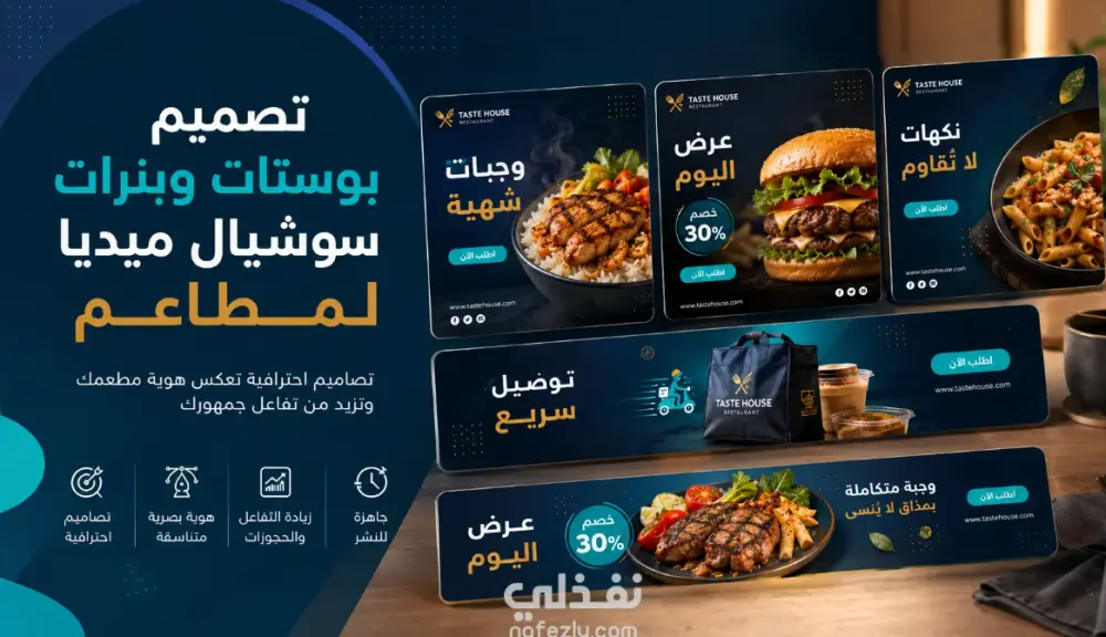 تصميم بانر إعلاني احترافي للسوشيال ميديا والمتاجر الإلكترونية
