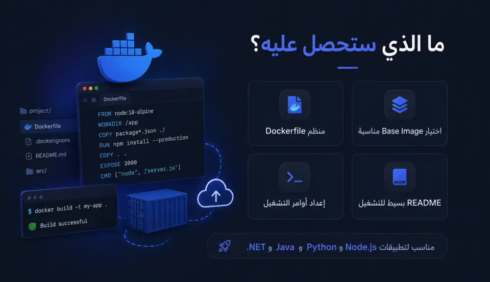 إنشاء Dockerfile احترافي لتشغيل تطبيقك داخل Docker