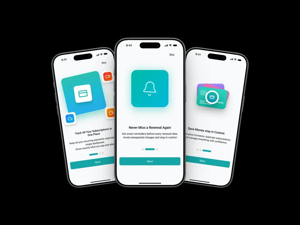 تصميم تطبيق Re Subscription لإدارة وتنظيم الاشتراكات الرقمية.