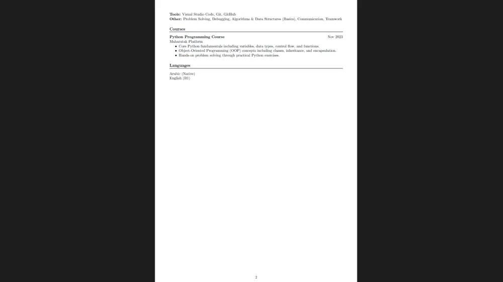 إنشاء سيرة ذاتية CV