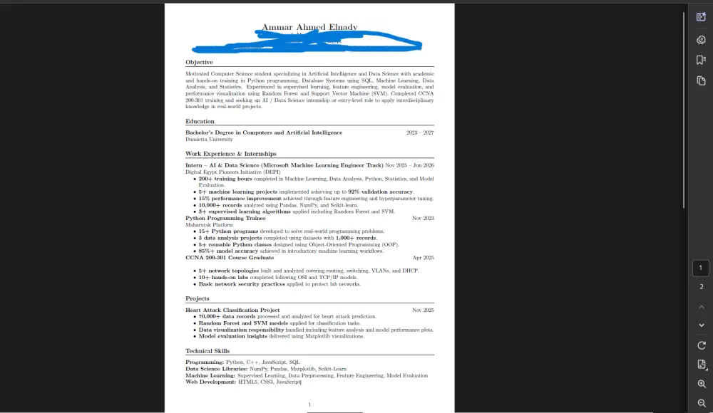 إنشاء سيرة ذاتية CV