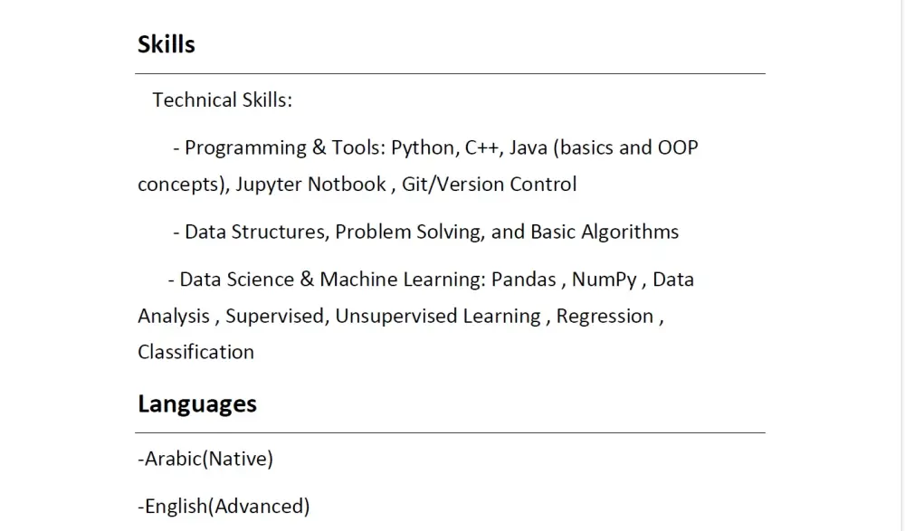 كتابة وتنسيق CV احترافي قابل للتعديل