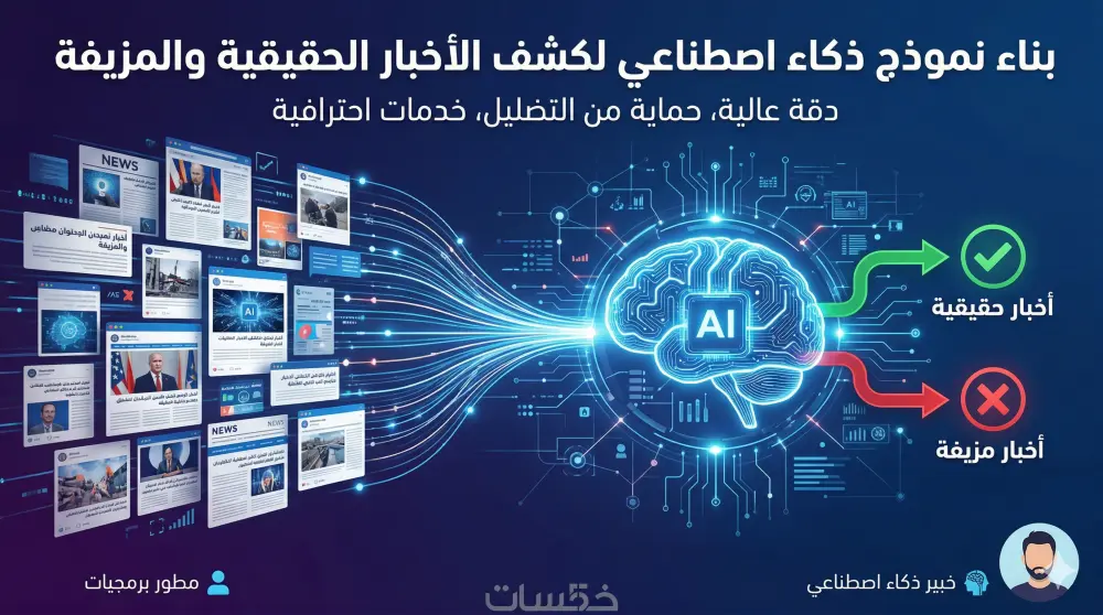 بناء نموذج للذكاء الاصطناعي للتنبؤ الاخبار الحقيقيه والمزيفه
