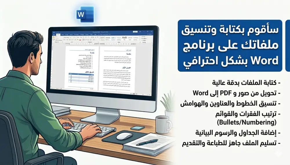 كتابة وتنسيق الملفات على Word