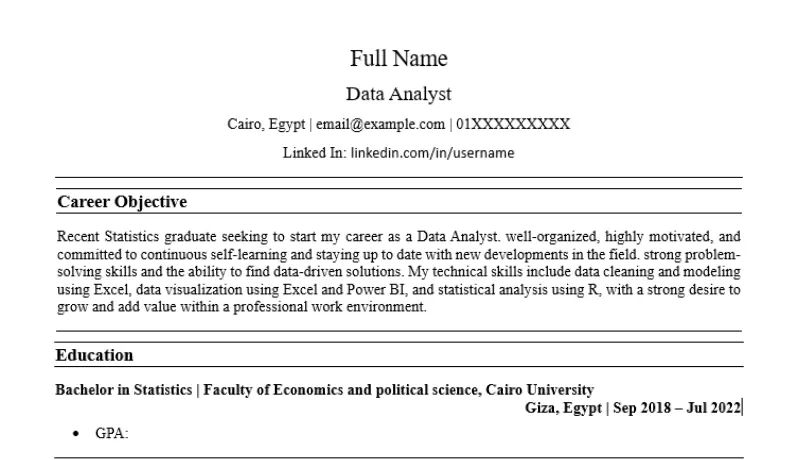 تصميم سيرة ذاتية احترافية متوافقة مع أنظمة ATS