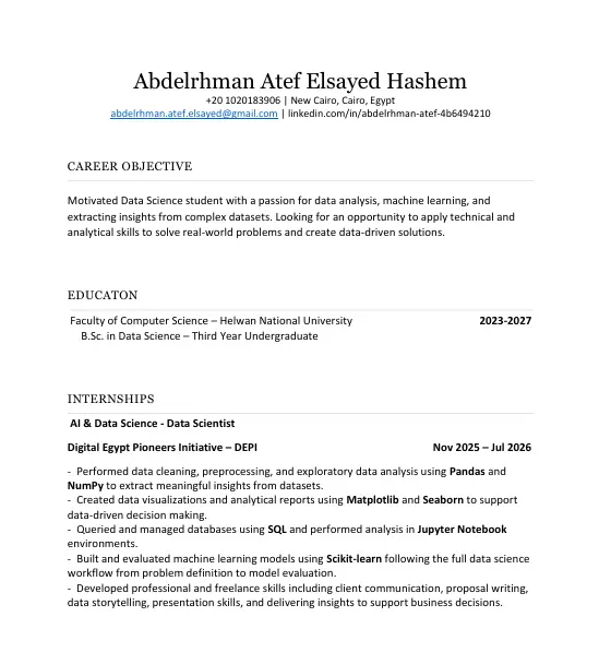 انشاء CV احترافي