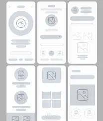 تصميم 1 Wireframes احترافية لشاشات تطبيق موبايل Ui/Ux design
