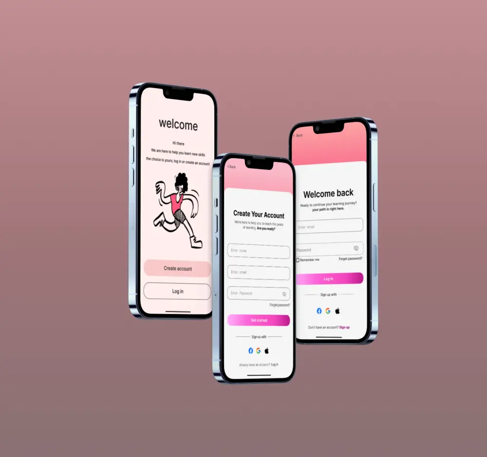 تصميم شاشات تطبيق موبايل حديثة وواضحة