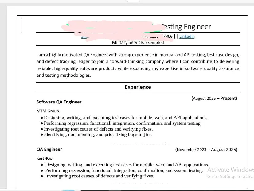 تصميم وكتابة   CV احترافي متوافق مع أنظمة ATS