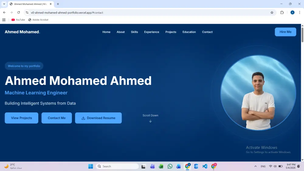 تصميم بورتفوليو احترافي يعرض مشاريعك وطرق التواصل الخاصة بك