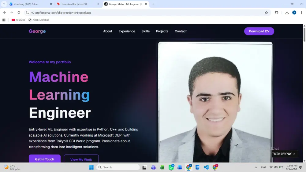 تصميم بورتفوليو احترافي يعرض مشاريعك وطرق التواصل الخاصة بك