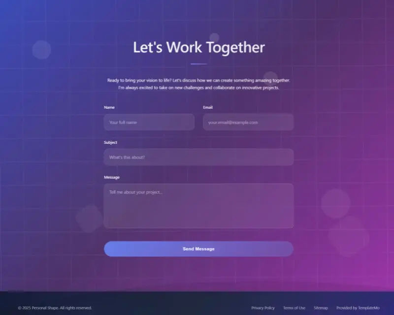 موقع شخصي احترافي بنظام "Glassmorphism" العصري والمتجاوب
