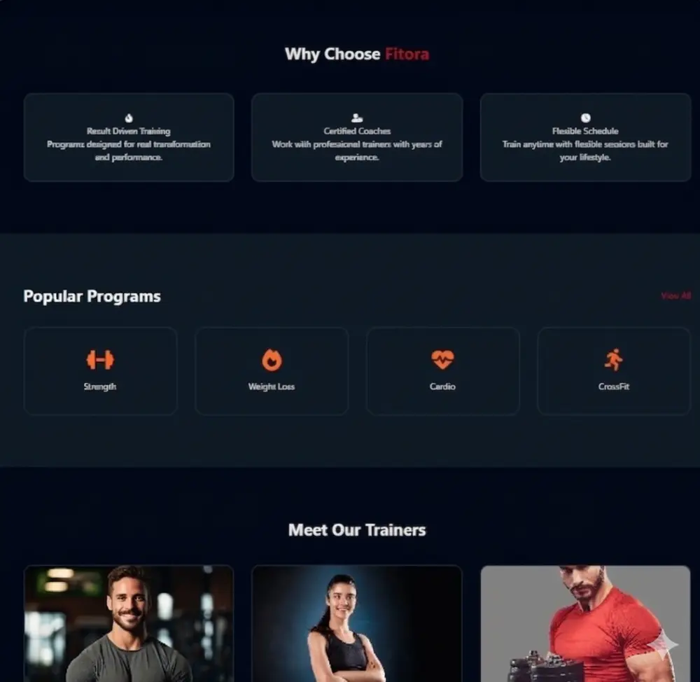 تصميم وإنشاء موقع رياضي متكامل (Gym & Fitness) احترافي ومتجاوب