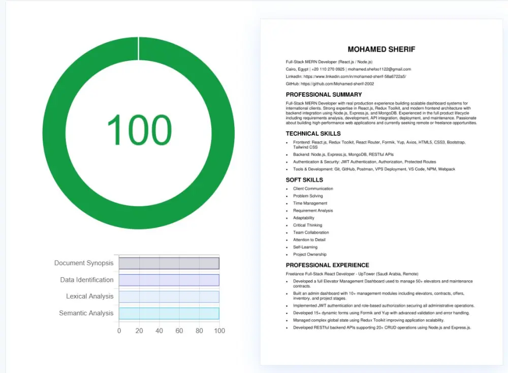 كتابة وتصميم سيرة ذاتية (CV) احترافية متوافقة مع أنظمة الـ ATS بنسبة 100%