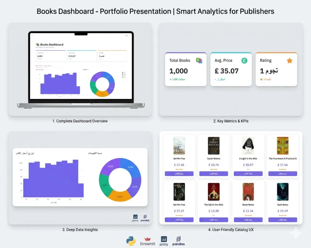استخراج بيانات الويب (Web Scraping) وتصميم لوحات تحكم تفاعلية (Dashboards) لنمو أعمالك
