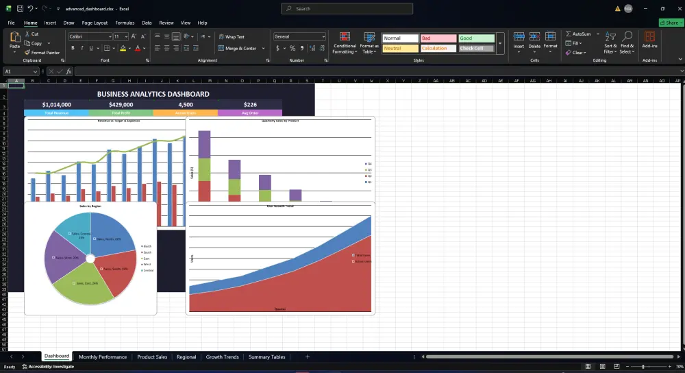 سأقوم بتصميم وبناء ملف Excel إحترافي مبرمج بالمعادلات لشركتك أو مشروعك