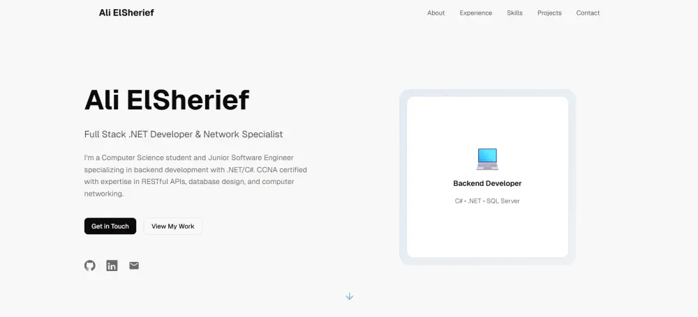 تصميم وتطوير موقع بورتفوليو شخصي احترافي متجاوب باستخدام HTML و CSS و JavaScript