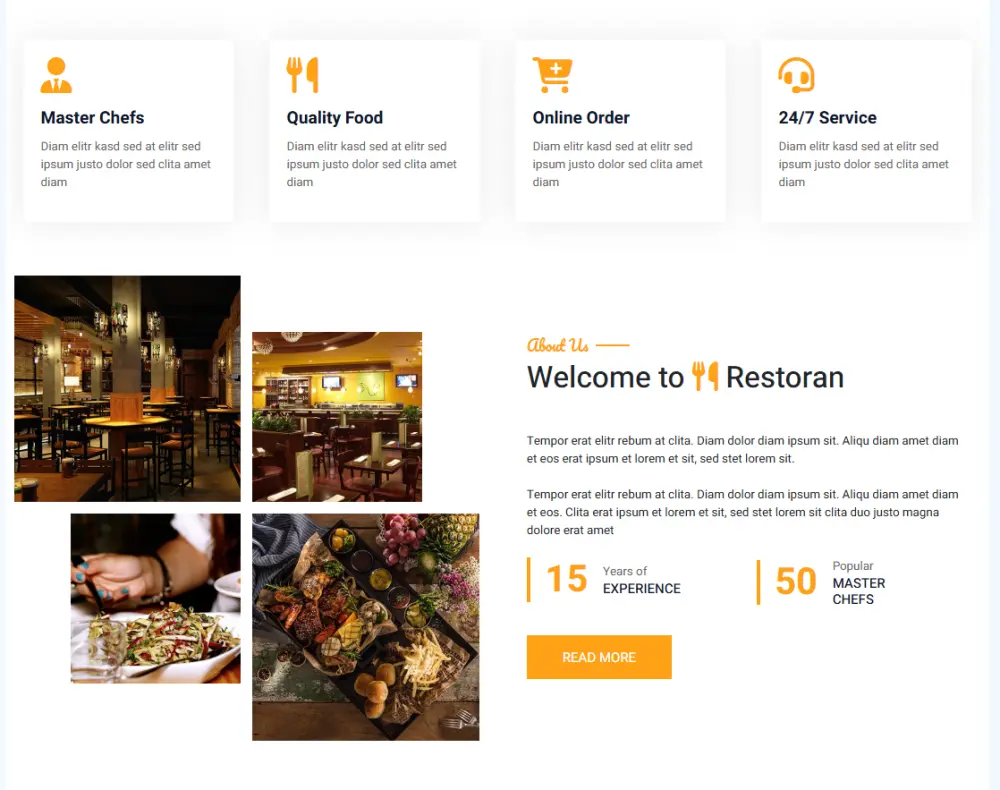 برمجة موقع مطعم احترافي مع منيو تفاعلي
