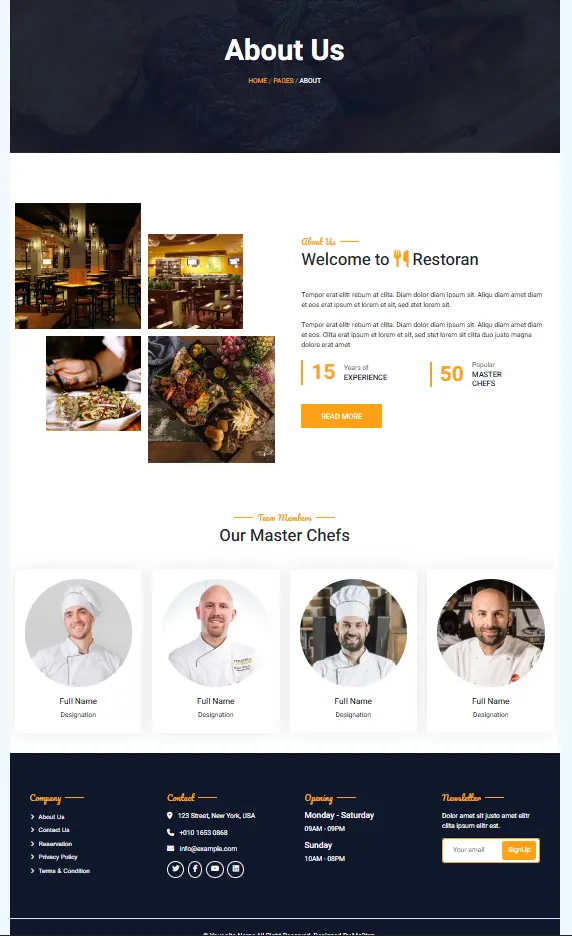 برمجة موقع مطعم احترافي مع منيو تفاعلي